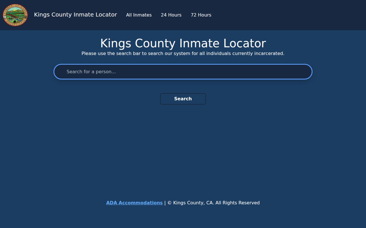 Corcoran people search Kings County inmate locator